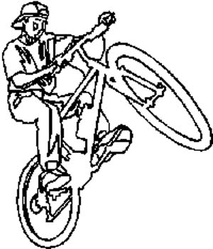387   Bike riding action vinyl decal customized online.