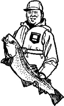 59 - Fisherman with his catch vinyl sticker customize on line. 