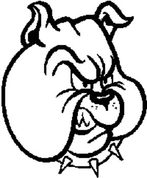 69 - Bulldog Head with spiked collar vinyl graphic sticker.