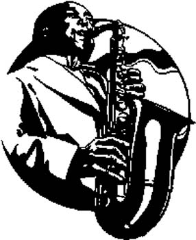 86- Jazz Trumpet player vinyl decal customized on line. 