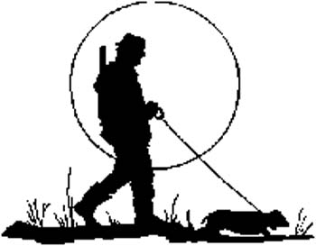 94 -  Hunter and dog silhouette vinyl decal. Customize on line. 
