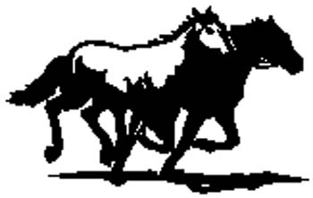 Running Horses vinyl graphic decal. Customize on line. cowboy10- 