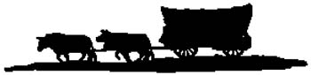 cowboy3 - Oxen pulling Covered Wagon silhouette vinyl decal. Customized on line. 