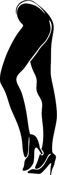 LEGS-  Sexy woman legs silhouette vinyl decal.  Personalize on line. 
