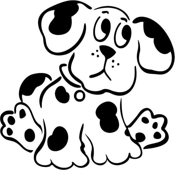 Toon spotted dog vinyl sticker. Customize on line. animals120 dog decal