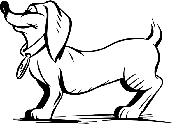 Daschund Dog vinyl sticker. Customize on line. animals17 