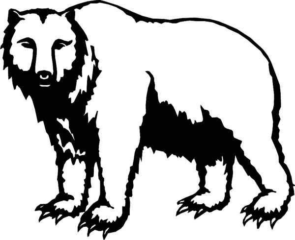 Grizzly Bear Mascot vinyl sticker. Customize on line. animals7002 bear mascot decal