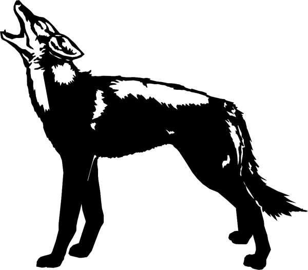 Howling Wolf vinyl sticker. Customize on line. animals7026 wolf howling decal