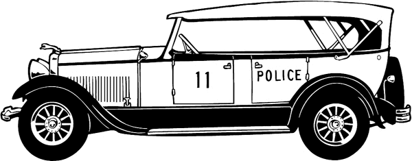 Antique Police Car vinyl sticker. Customize on line. antique_cars10