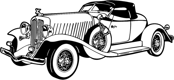 Elegant Antique Coupe Car vinyl decal. Customize on line. antique_cars17