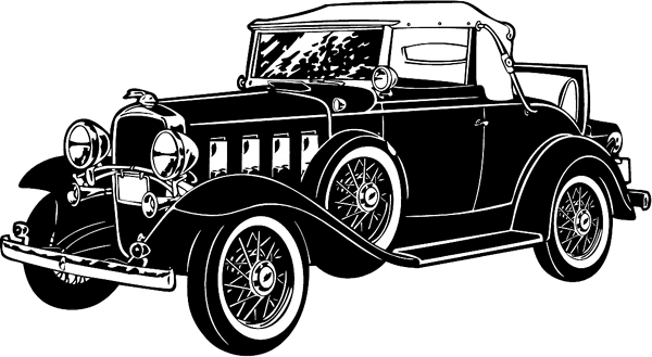 Antique Car with Rumble Seat opened vinyl sticker. Customize on line. antique_cars18