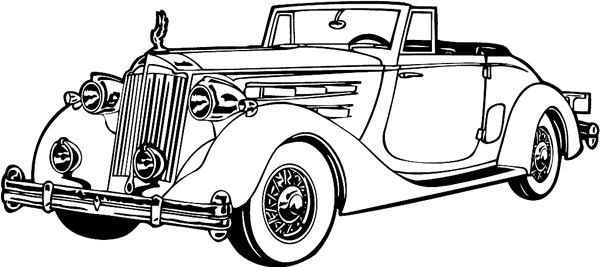Antique Car with top down vinyl decal. Customize on line. antique_cars23