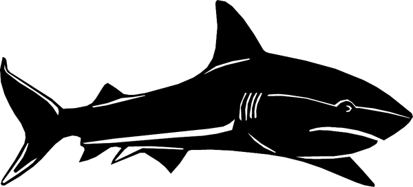 Shark Silhouette vinyl decal. Customize on line. aquaticshark