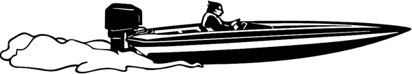 boats04   Speed boat in action vinyl decal. Personalize on line. 