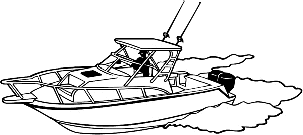 Fishing Boat vinyl graphic sticker. Customize on line. boats14