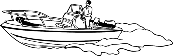 Fishing Boat vinyl graphic sticker. Personalize on line. boats16