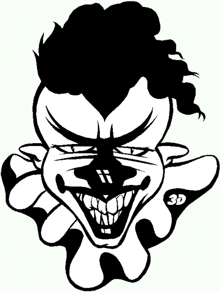 clown11 clown with mohawk hair vinyl sticker. Customize on line. 