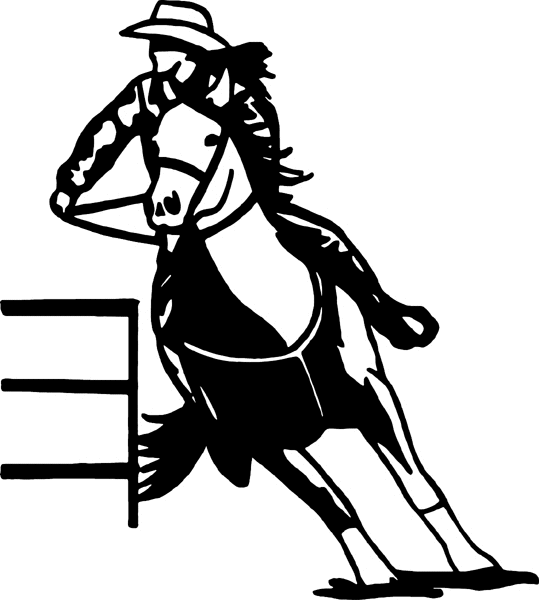 Barrel Racing Cowgirl vinyl graphic sticker. Customize on line. cowboy_up001 