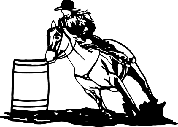 Cowgirl Barrel Racer vinyl graphic sticker. Customize on line. cowboy_up004 