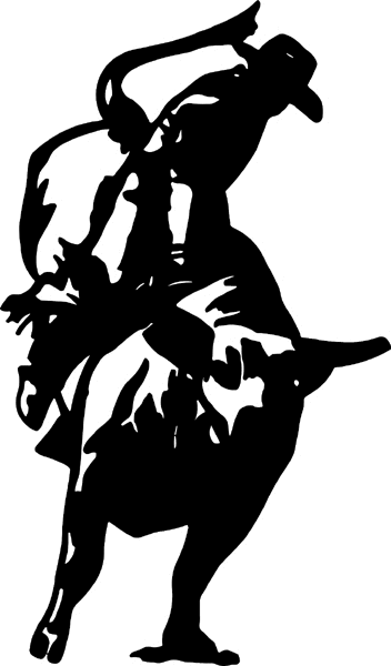 Bullrider action vinyl graphic decal. Personalize on line.  cowboy_up009 