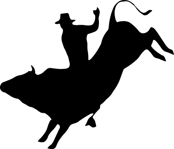 Action Bullrider silhouette vinyl decal. Customize on line. cowboy_up011 rodeo cowboy