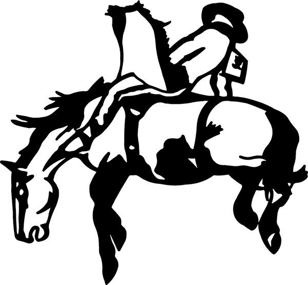 Bronc Buster vinyl sticker. Customize on line. cowboy_up021 rodeo horse bucking