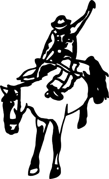 cowboy_up028   Cowboy on bucking horse vinyl decal. Personalize on line. 