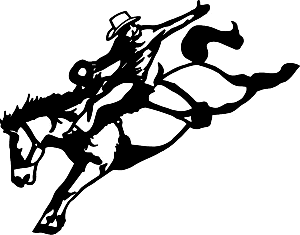 Bronc Buster Action vinyl sticker. Customize on line. cowboy_up031 