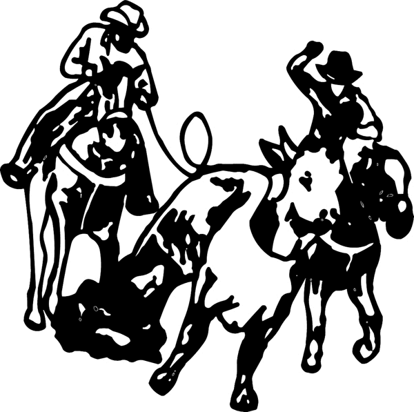 Team Roping action vinyl decal. Customize on line. cowboy_up039 cowboy roping calf
