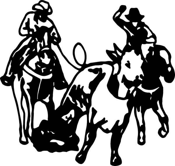 Team Roping Action vinyl decal. Customize on line. cowboy_up041