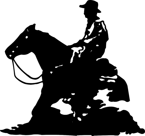 cowboy_up044 Cowboy on horse vinyl decal. Personalize on line. 
