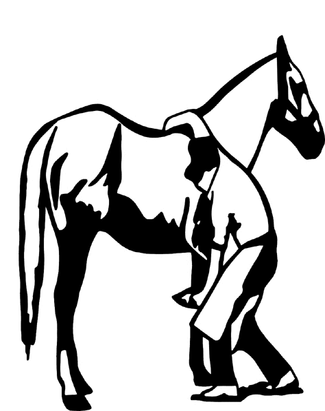 Farrier Shoeing Horse vinyl sticker. Customize on line. cowboy_up051 