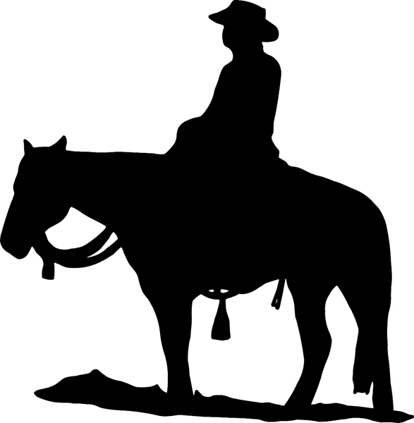 Horse and rider silhouette graphic sticker. Customize on line. cowboy_up055 