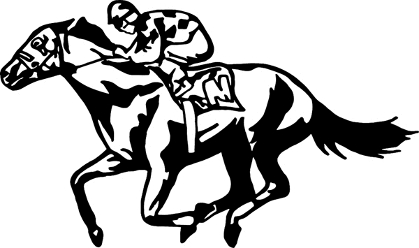 Racehorse and Jockey vinyl graphic sticker. Personalize on line. cowboy_up062 