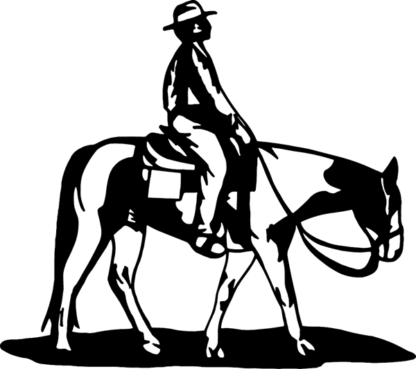 cowboy_up066  Man on horse vinyl graphic decal. Customize on line. 