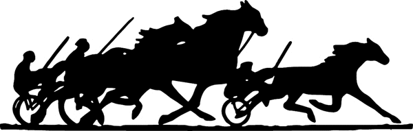 Sulky Racing Silhouette vinyl sticker. Customize on line. cowboy_up069 horse racing with bugies decal