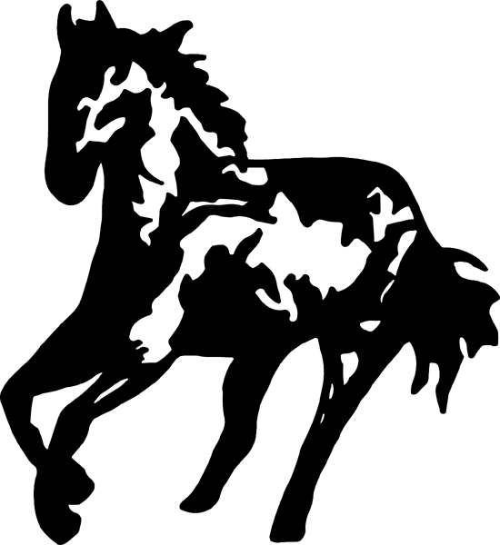 Overo Paint Horse vinyl action sticker. Customize on line. cowboy_up084 