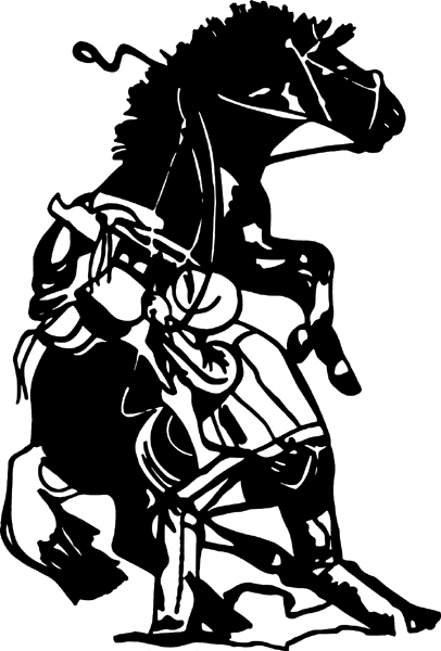 Cowboy taming a horse vinyl decal. Personalize on line. cowboy_up087 