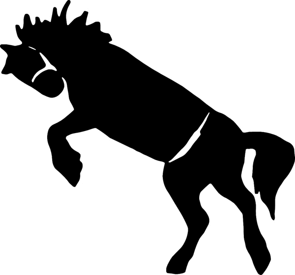 Bucking Horse Silhouette vinyl sticker. Customize on line. cowboy_up088 horse decal