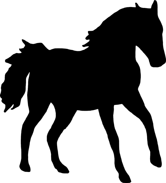 Standing Horse Silhouette vinyl sticker. Customize on line. cowboy_up096