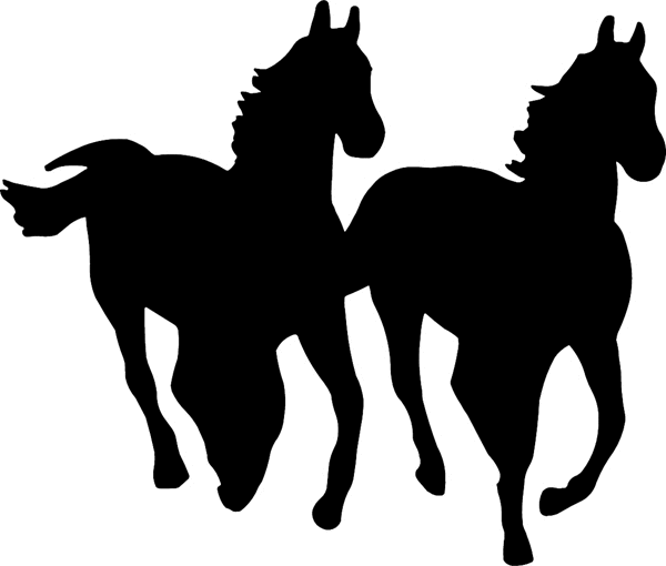 Running Horses Silhouette graphic decal. Personalize on line. cowboy_up098 