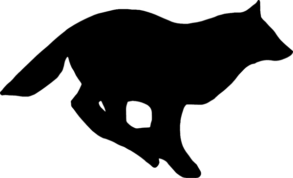 Running Fox silhouette graphic sticker. Customize on line. cowboy_up130 running fox