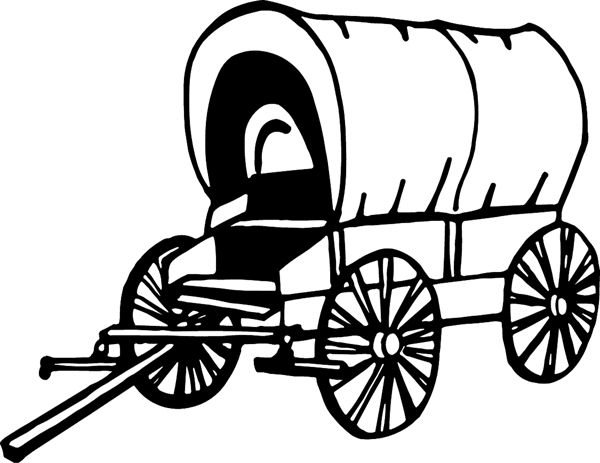 Covered Wagon vinyl sticker. Customize on line. cowboy_up132