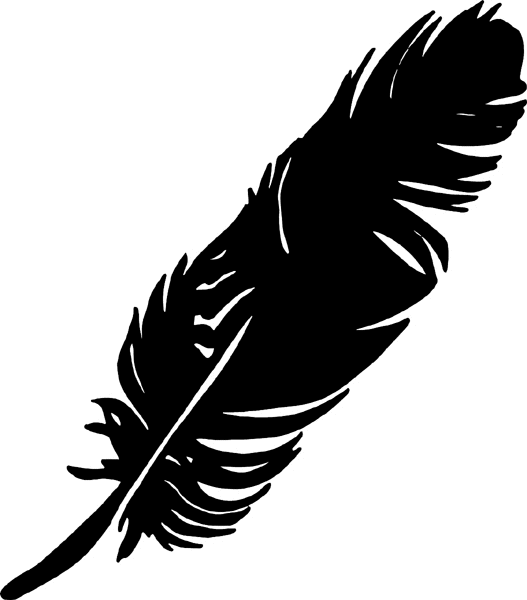 Feather Silhouette vinyl sticker. Personalize on line. cowboy_up140