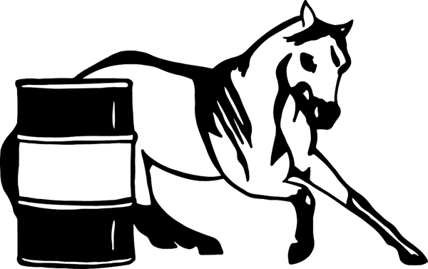 Horse and Barrel vinyl graphic sticker. Customize on line. cowboy_up176 - 