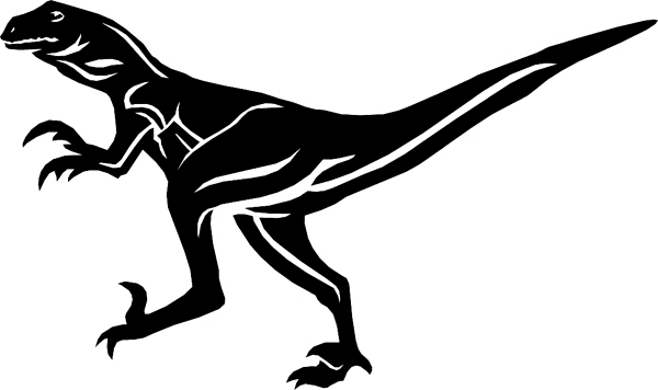 Raptor silhouette vinyl sticker. Customize on line. dinosaur6604