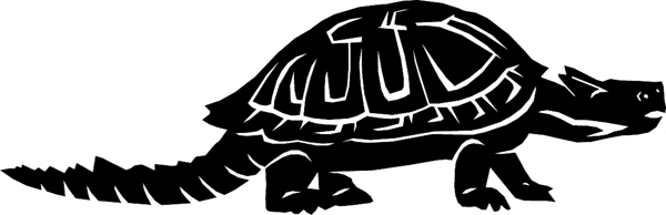 Prehistoric Turtle silhouette vinyl decal. Customize on line. dinosaur6612