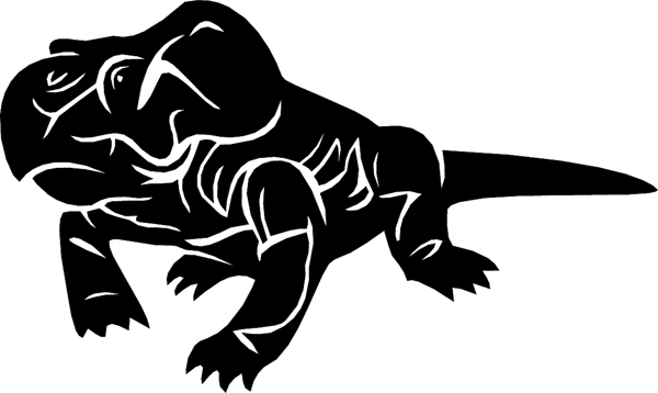 Dinosaur in silhouette vinyl action sticker. Personalize on line. dinosaur6616