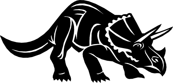 Horned Dinosaur silhouette vinyl decal. Customize on line. dinosaur6623