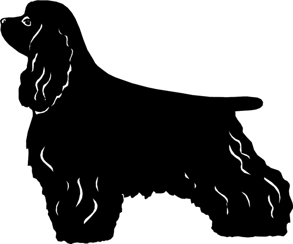 dogs7208 - Cocker Spaniel silhouette dog decal. Personalize on line. 